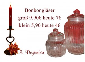 Am 08.12.2010 gibt es die Bonbongläser von Ib-Laursen für 4 und 7 Euro.