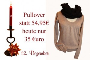 Am Montag den 12. Dezember gibt es den gezeigten Noa-Noa Pullover für nur 35€ statt 54,95€.