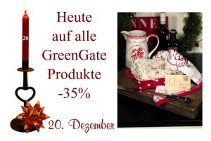 Alle Produkte von GreenGate sind am Dienstag den 20. Dezember um 35% reduziert.