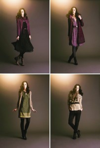 Links oben: Dress 1-1236-1, Cardigan 1-1282-1, Belt 1-1490-1, Boots 1-1324-1; Rechts oben: Dress 1-1259-1, Coat 1-1182-1, Necklace 1-1367-1, Boots 1-1326-1; Links unten: Dress 1-1383-1, Cardigan 1-1287-1, Bracelet 1-1517-1, Boots 1-1326-1; Rechts unten: Cardigan 1-1393-1, Trousers 1-1319-1, Belt 1-1487-1, Scarf 1-1395-1, Boots 1-1636-1