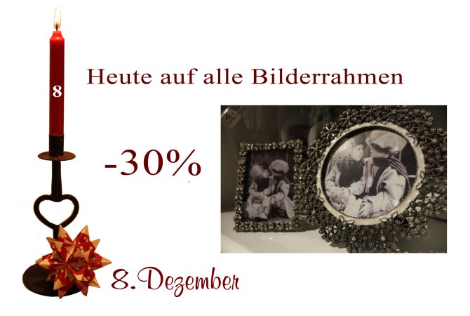 Samstag den den 8.12.2012 sind alle Bilderrahmen von Lisbeth-Dahl und Ib-Laursen um 30% reduziert.