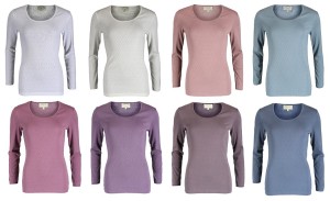 Langarmshirt Malin in den Farben White, Cream, Powder, Sky, Amethyst, Blueberry, Stone und Stormy (Quelle: sorgenfri-sylt.com)