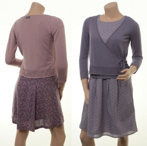 Cardigan Leni im Wickel-Look in Powder und Blueberry