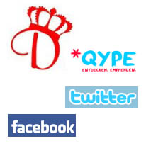 Mit lille Danmark bei Facebook, Qype und Twitter