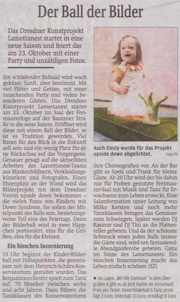 Zeitungsartikel vom zum Bilderball.