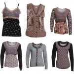 Oberer Reihe: Melissa Strap Top, Maribel Knit Vest, Muriel Blouse; Untere Reihe: Meiken Blouse, Madalena Knit Cardigan, Michaela Blouse