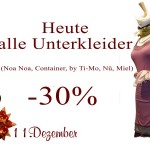 30% Rabatt auf Unterkleider von Noa-Noa, Container, By Ti-Mo, Nü by Staff-Woman und Miel by Chic-Antique gibt es am 11.12.2012.