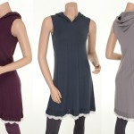 Kapuzenkleid Knitwear Maja (24-049) von Sorgenfri Sylt in den Farben Aubergine, Night und Cool Grey