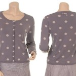 Gepunkteter Strickjacke Anne 15-065-510 in Mauve