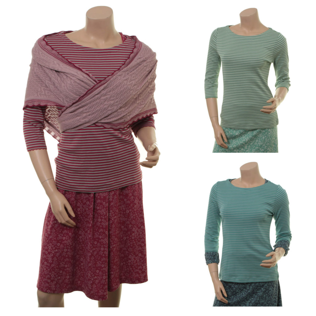 Sorgenfri Sylt - Shirt Bea (17-044 cranberry, pistachio, teal)