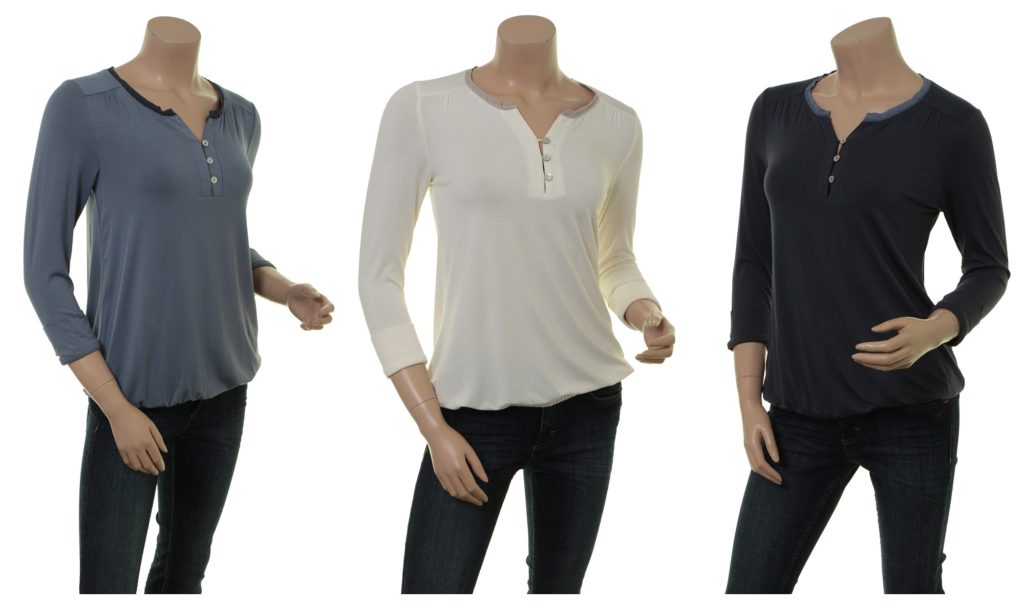 Blouse Bibi (18-050) in aqua, ivory und night von Sorgenfri Sylt