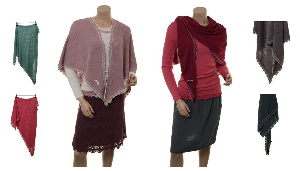 Scarf Lisa (18-110) in river, coral, powder, raspberry, sparrow und night von Sorgenfri Sylt